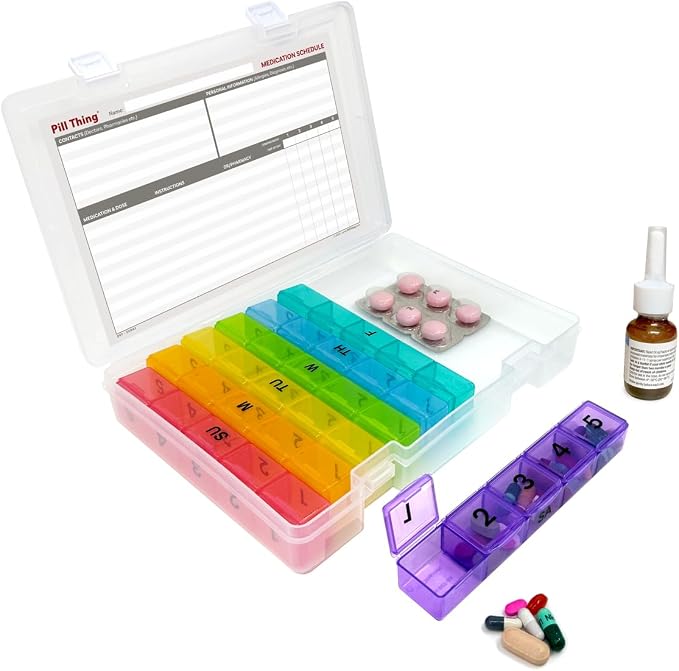 5 Times a Day Weekly Pill Box Organizer Case, Secure 7 Day Pillbox - Image 7