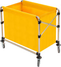 Commercial Laundry Cart with Wheels, Folding Laundry Hamper Cart, Heavy Duty by Eapmic