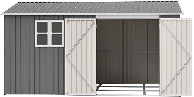 10x12 FT Outdoor Metal Storage Shed, Large Garden Tool Shed - Image 2