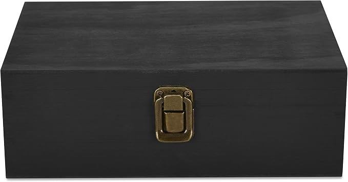 makerflo Medium Black Pine Wood Memory Box - Image 7