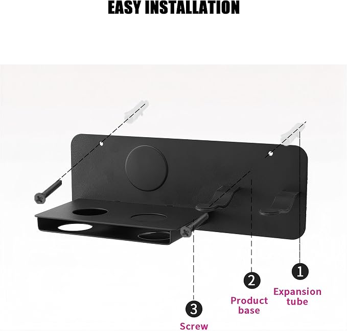 Hair Dryer Wall Mount Holder Compatible - Image 4