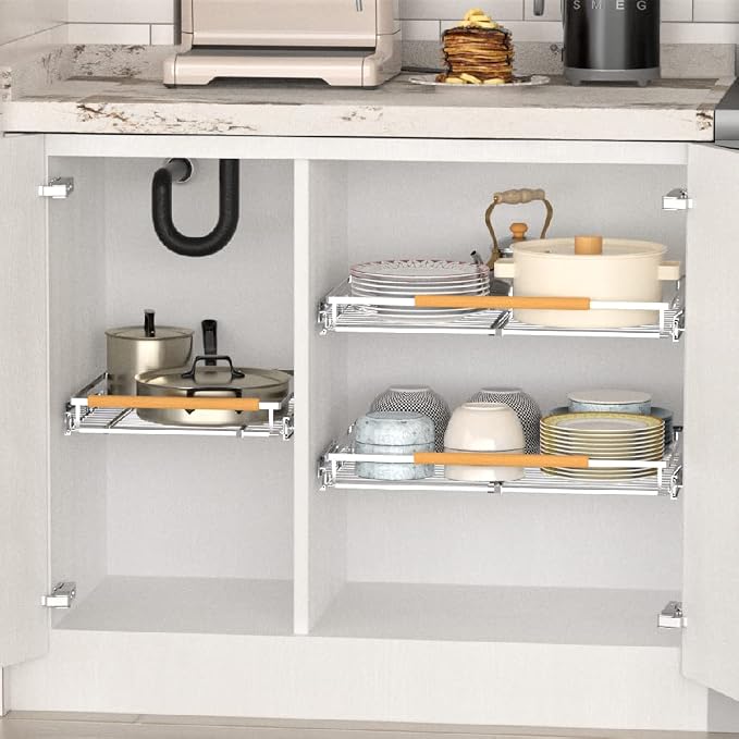 Large Pull Out Kitchen Cabinet Organizer, 22.7''-39.8''Width, Heavy Duty Slide - Image 4