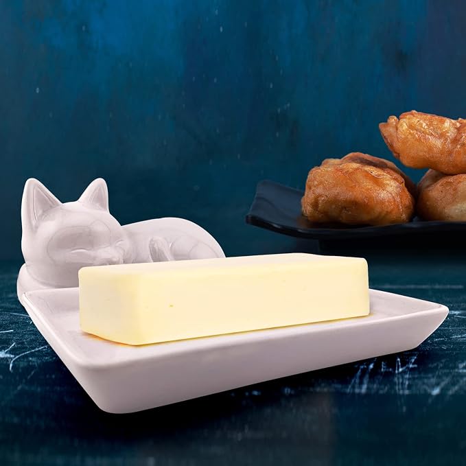 Adorable Cat Ceramic Butter Dish - Image 5