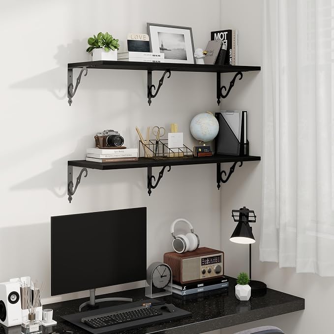 Fun Memories 36 Inches Floating Shelves, Rustic Long Wall Shelves, 8 Inch Deep - Image 2