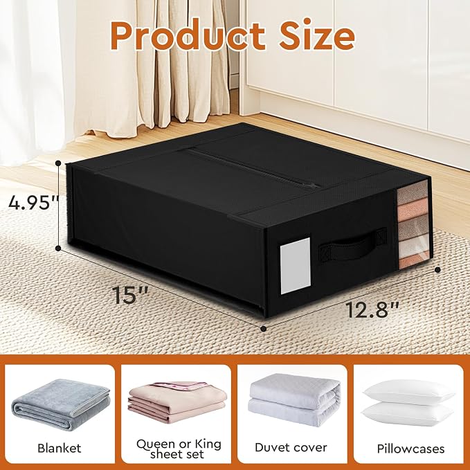 4 Pack Bed Sheet Closet Organizers and Storage, Sturdy Foldable Storage - Image 2
