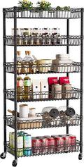 6 Shelves Storage Shelf Wire Closet Bathroom Organizers Metal Pantry Kitchen by Golpart