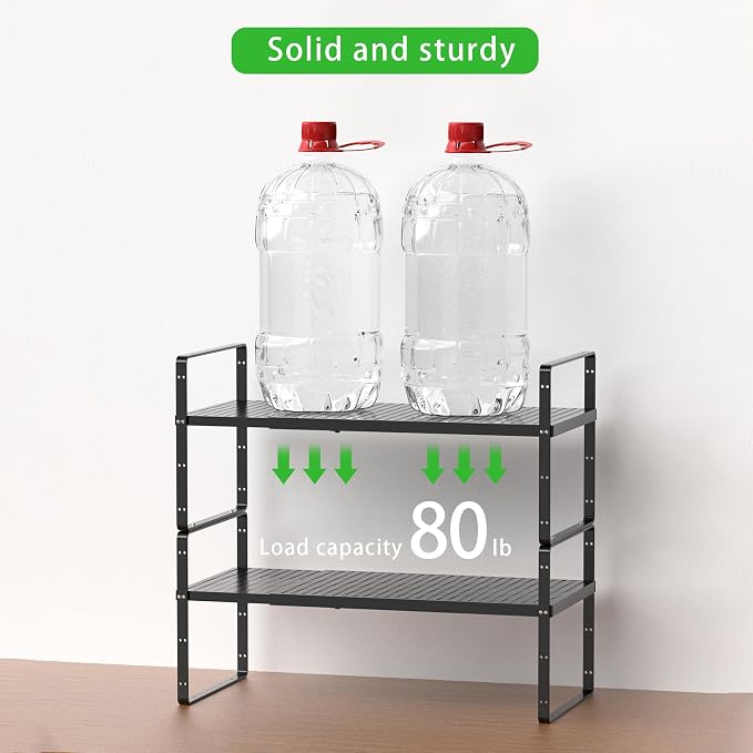 Expandable Cabinet Storage Shelf Stackable Organizer Rack - Image 4