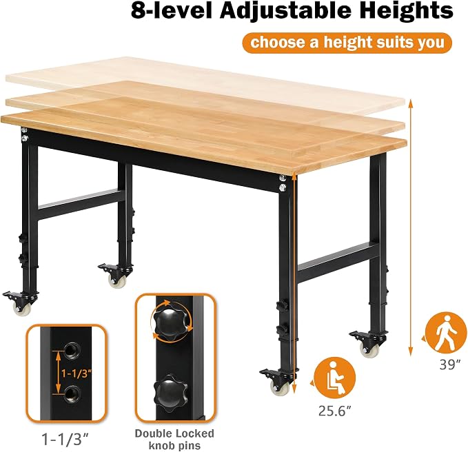 Betterhood 48" Heavy-Duty Adjustable Workbench - Image 2