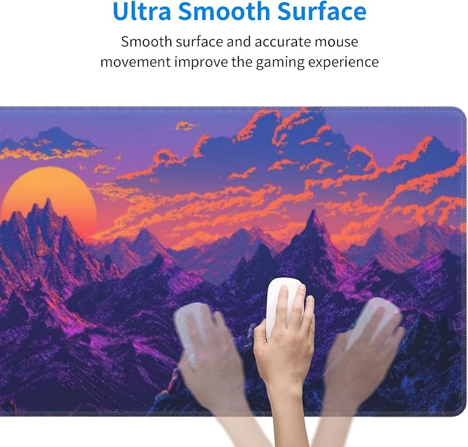 Purple Mountains Sunset Large Mouse Pad, Gaming Desk Mat, XL Keyboard Desk Pad - Image 6