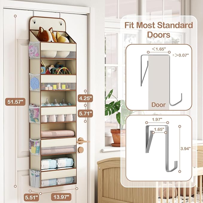 LAMU 5 Tier Over the Door Organizer Hanging, Swing - Image 3
