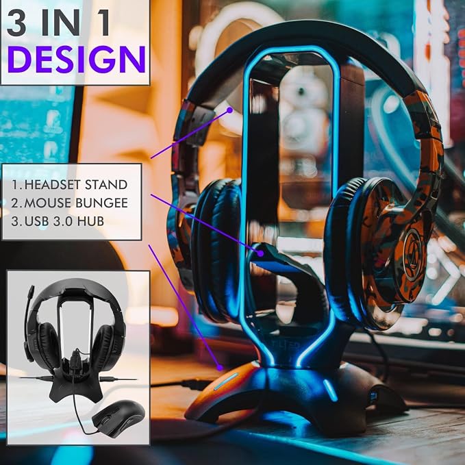 Tilted Nation Gaming Headset Stand | RGB Headphone Stand - Image 4