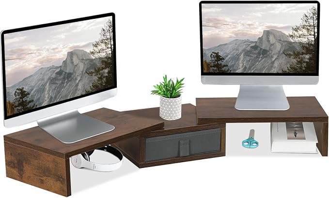TEAMIX 3 Shelf Monitor Stand Riser by TEAMIX