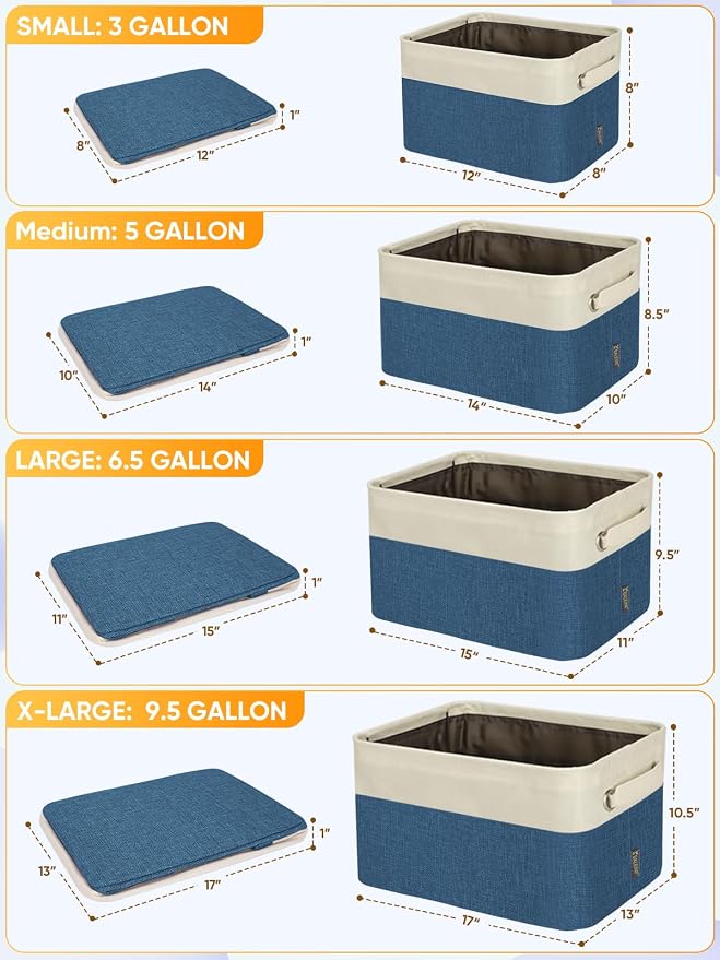 BALEINE 3 Pack Fabric Storage Bins - Image 2