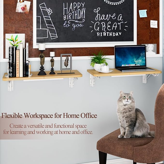 TEAMIX Wall Mounted Folding Table, Floating Desk - Image 2