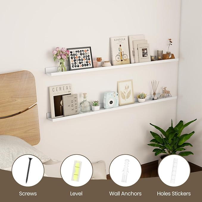 Axeman 48 Inch White Floating Shelves - Image 5
