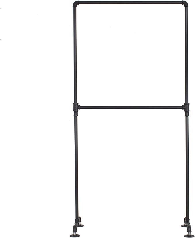 Industrial Pipe Double Rail Clothing Rack by William Robert's Vintage - Image 3