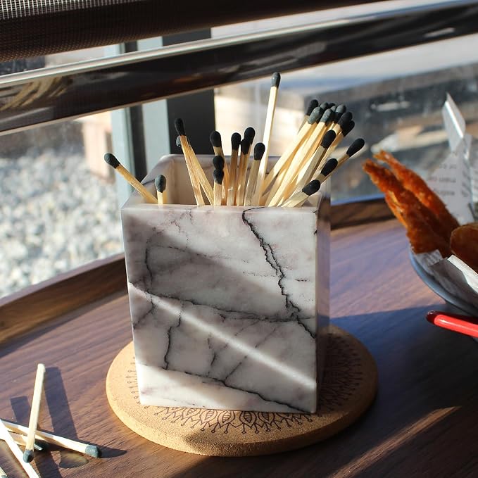 Natural Lilac Marble Toothbrush Holders - Image 3