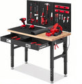 Work Bench for Garage 48 x 24 Inch Adjustable Height Workbenches by ENJOYWOOD