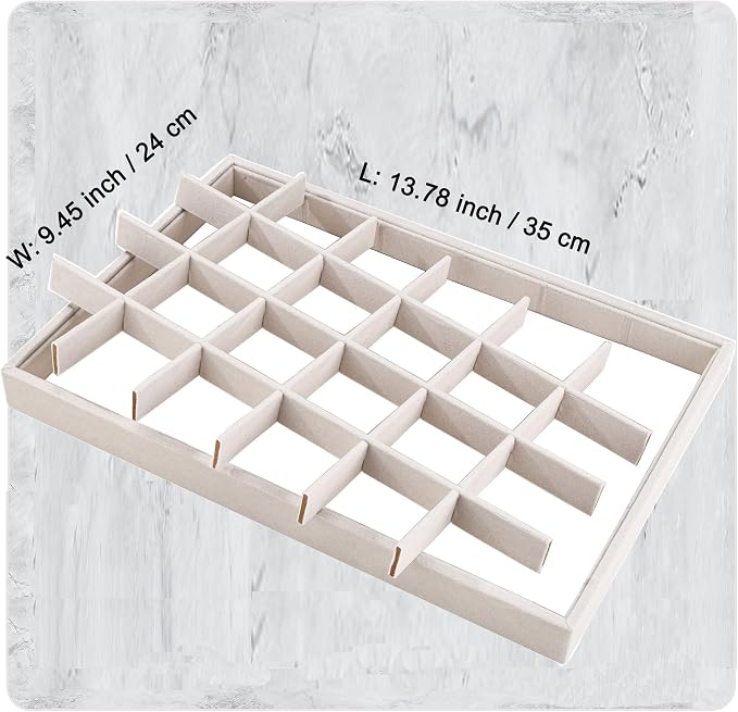 Mornajina 24 Grids Stackable Jewelry Tray Organizer - Image 4