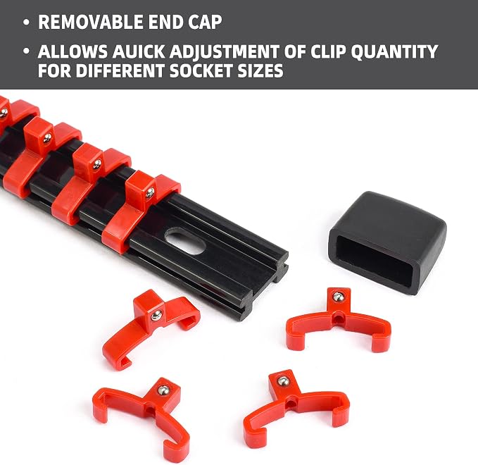 Socket Organizer Drive ABS Tools-Socket Holder, 3/8-Inch x 90 Clips, 1/2-Inch x - Image 4