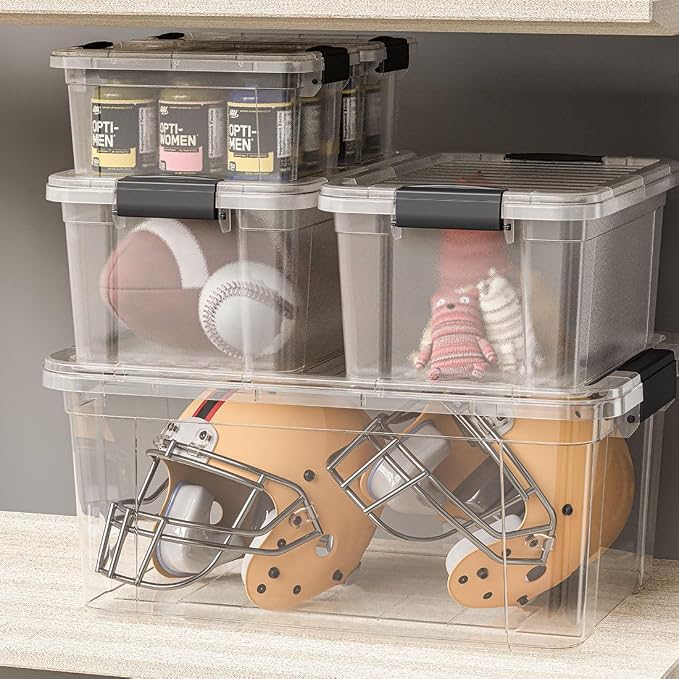 Superio Clear Storage Box with Lid, 1.85 Quart Plastic Container Bins - Image 7