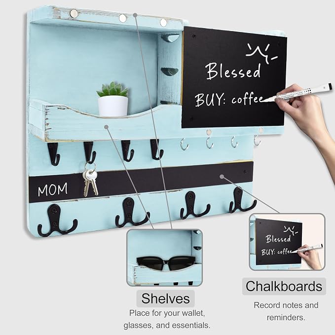 Key Holder for Wall Mount, Farmhouse Mail and Key Holder for Wall Hanger - Image 4