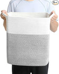 Tall Laundry Basket With Handles, Woven Cotton Rope Big Laundry Hamper Sorters by Laughbird