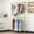 Gold Clothing Racks Wall Mount Clothes Rack, Heavy Duty Industrial Pipe by IronJiaZu