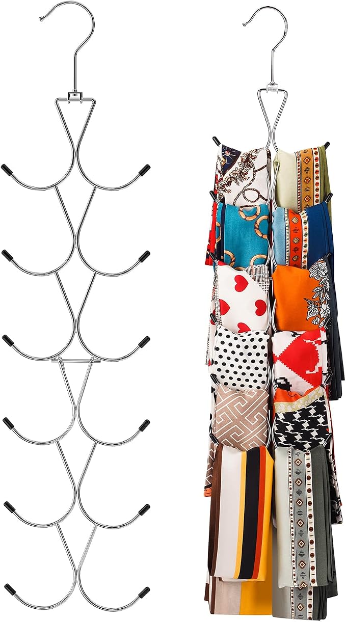 Scarf Hanger 2 Pack 24 Storages, Purse Hanger by Uinicor