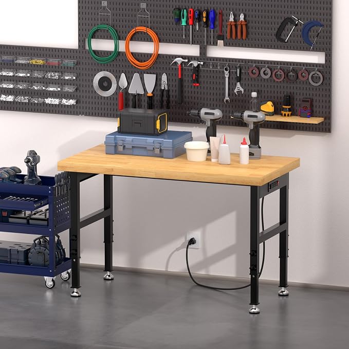 48" Work Bench, Adjustable Height Workbench - Image 7