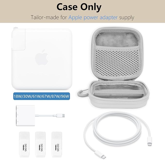 Charger Case for Macbook, Portable Tech Electronic Organizer Bag, Travel - Image 3