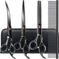 Professional Dog Grooming Scissors kit Black 5 in 1, Dog Shears by TINMARDA