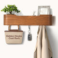 Coat Rack Wall Mount with Hidden Hooks Modern Key Holder Wood Entryway Hook by Jadoxy