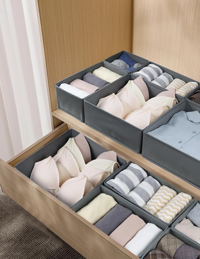 16 Pcs Drawer Organizer, Fabric Closet Organizer and Storage Baskets, Foldable - Image 5