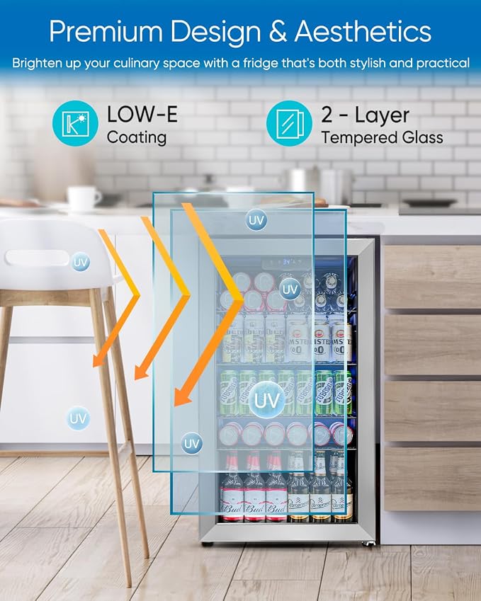 3.2 Cu.Ft Mini Fridge with Glass Door - Image 5