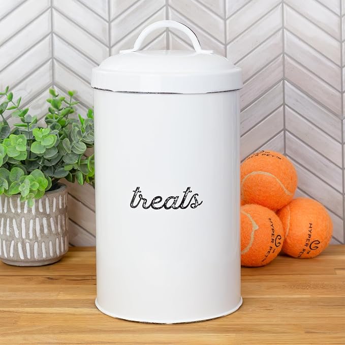 AuldHome Design Enamelware Dog Treat Jar - Image 2
