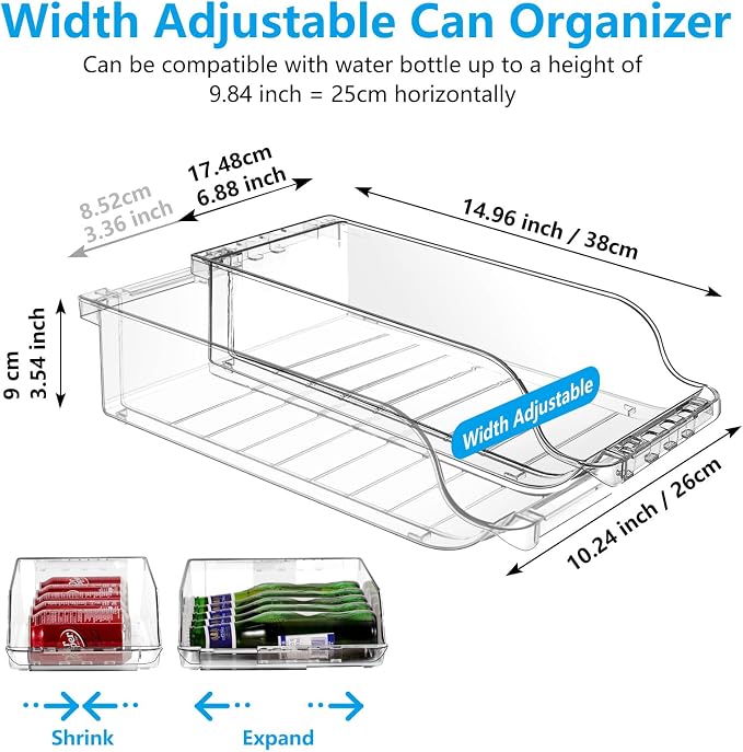 Clear Width Adjustable Soda Can Organizer - Image 2