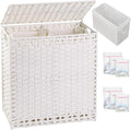 Laundry Hamper with Lid Wicker Laundry Basket 112 L Laundry Hampers Handwoven by SETVSON