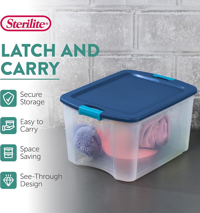 Sterilite 18 Gal Latch and Carry, Stackable Storage Bin - Image 3