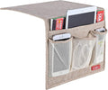 Linen 4 Pockets Bedside Caddy, Bedside Storage Organizer by ZAFIT