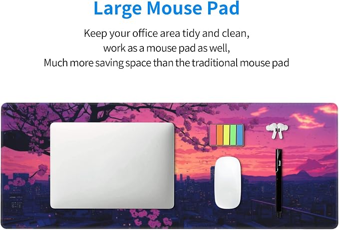 Sakura City Sunset Large Mouse Pad, Anime Style Gaming Desk Mat, XL Keyboard - Image 7