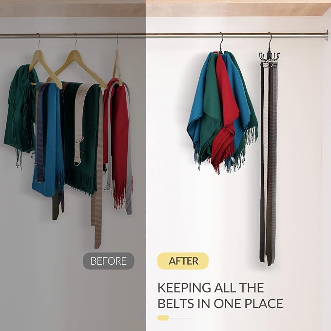 2 Pack Belt Hanger, Space Saving Belt Organizer - Image 3