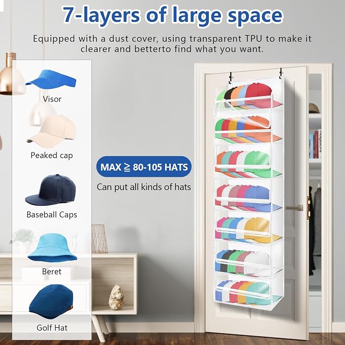 7-layer large capacity Hat Organizer, Hat Rack - Image 6