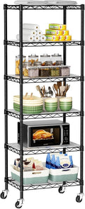 Small 6 Tier Shelves Storage Wire Shelving Unit Metal Shelf Adjustable by Golpart