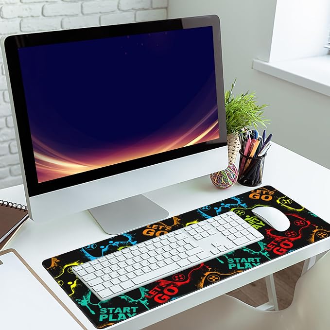 Desk Mat, Colourful Joystick Game Gaming Mouse Pad, XXL Extended Mouse Pad Mat - Image 6