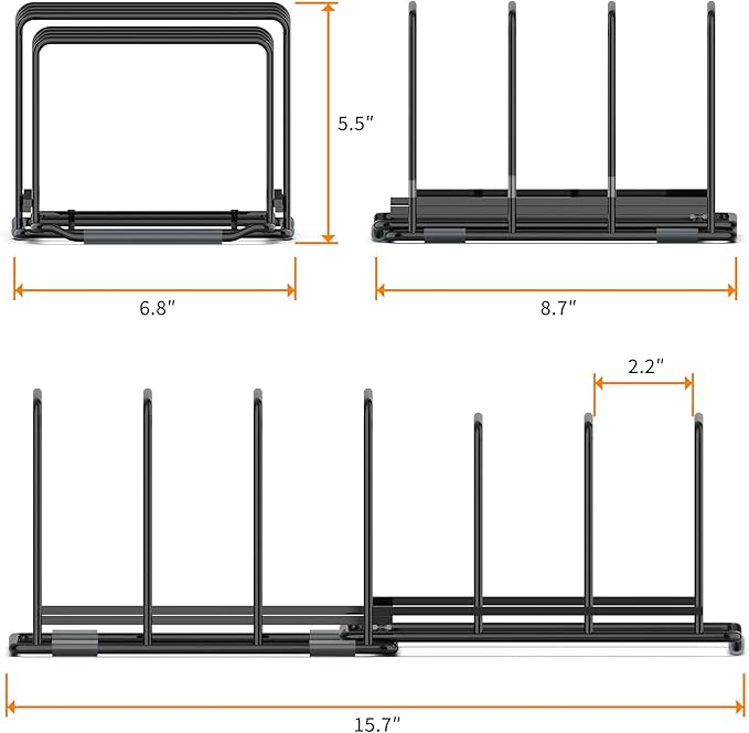 Adjustable 2.2in Pan Organizer Rack - Image 2