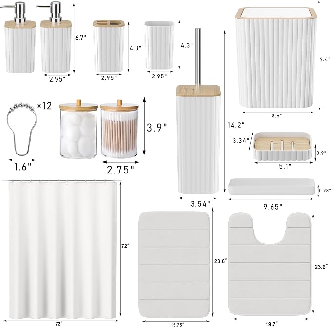 Bathroom Set - 25PC White Bathroom Set - Image 4
