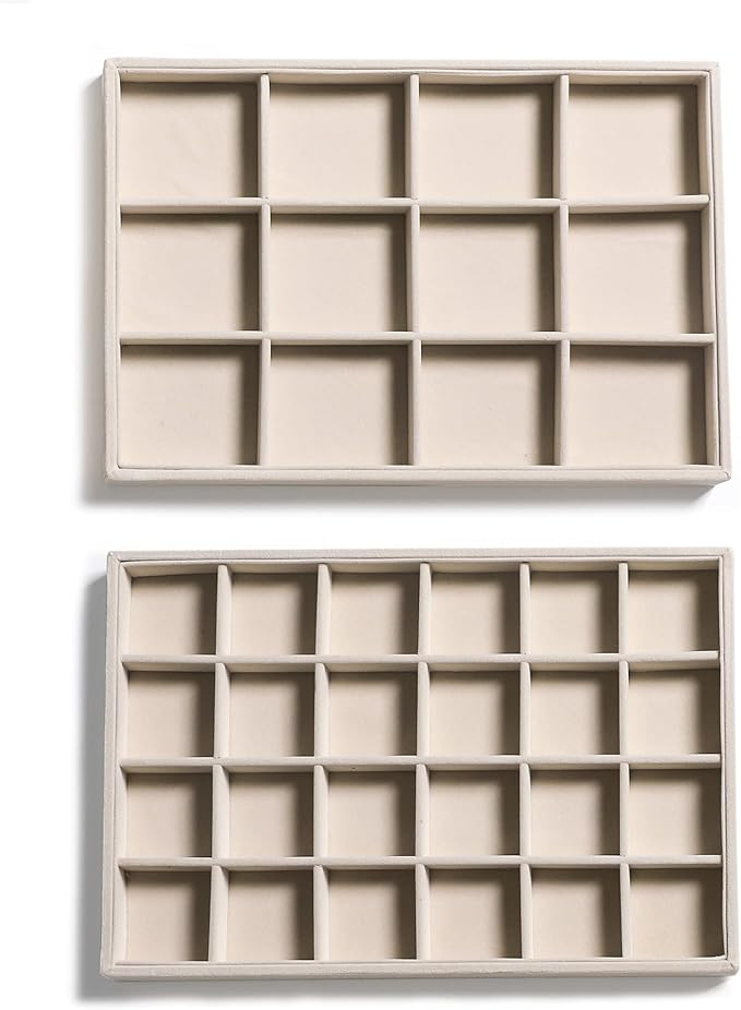 Frebeauty Stackable Velvet Jewelry Organizer Trays by Frebeauty