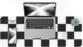Non-Slip Checkered Desk Mat, Waterproof PU Leather Protector, Large Blotter by AFIING