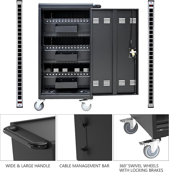 Laptop Charging Cart, 45 Device Tablet Storage Carts - Image 3